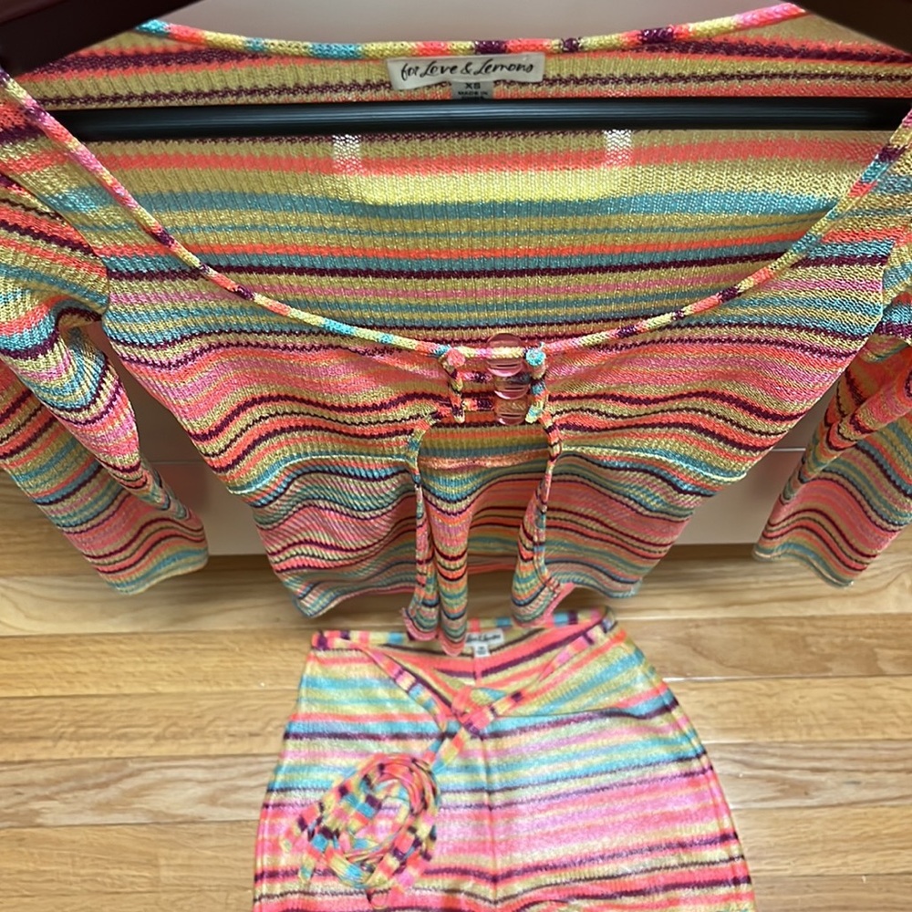 FOR LOVE AND LEMONS LAMERÉ SHORT & DOMENICA TOP - Picture 5 of 5